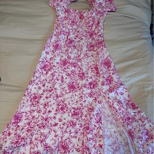 London times Floral Pink and White Maxi Dress size 12